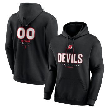New Jersey Devils Personalized Name & Number Midfielder Pullover Hoodie - Black