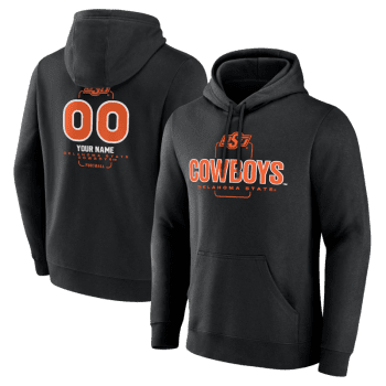 Oklahoma State Cowboys Personalized Name & Number Midfielder Pullover Hoodie - Black