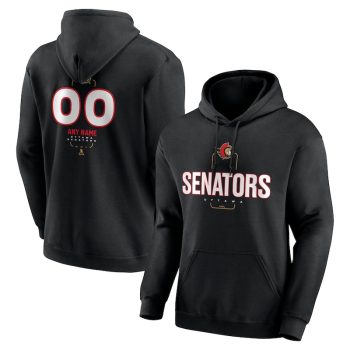 Ottawa Senators Personalized Name & Number Midfielder Pullover Hoodie - Black