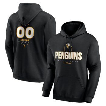 Pittsburgh Penguins Personalized Name & Number Midfielder Pullover Hoodie - Black