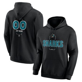 San Jose Sharks Personalized Name & Number Midfielder Pullover Hoodie - Black