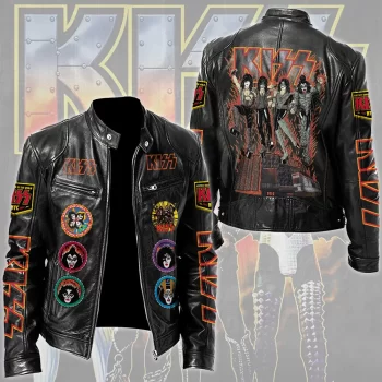 KISS Motorcycle Leather Jacket LJK3004