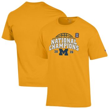 Michigan Wolverines Champion 2026 NCAA Men's Basketball National Champions T-Shirt - Maize