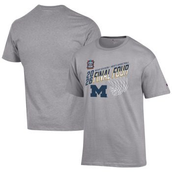 Michigan Wolverines Champion 2026 NCAA Men's Basketball Tournament March Madness Final Four T-Shirt - Gray