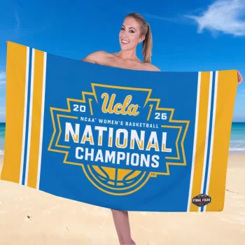 UCLA Bruins 2026 Women's Basketball National Champions Rectangle Beach Towel UCLACHAMP1010