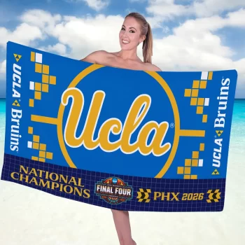 UCLA Bruins 2026 Women's Basketball National Champions Rectangle Beach Towel UCLACHAMP1016
