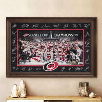 Carolina Hurricanes 2026 Stanley Cup Champions Rectangle Canvas With Inner Frame CHAMP2020706