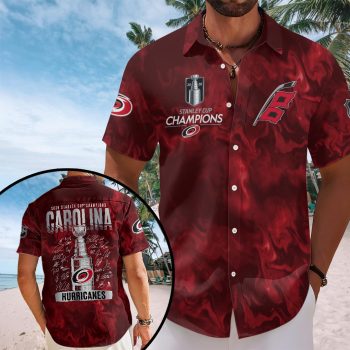 Carolina Hurricanes 2026 Stanley Cup Champions Short Sleeve Button-Down Shirt CHAMP2020776
