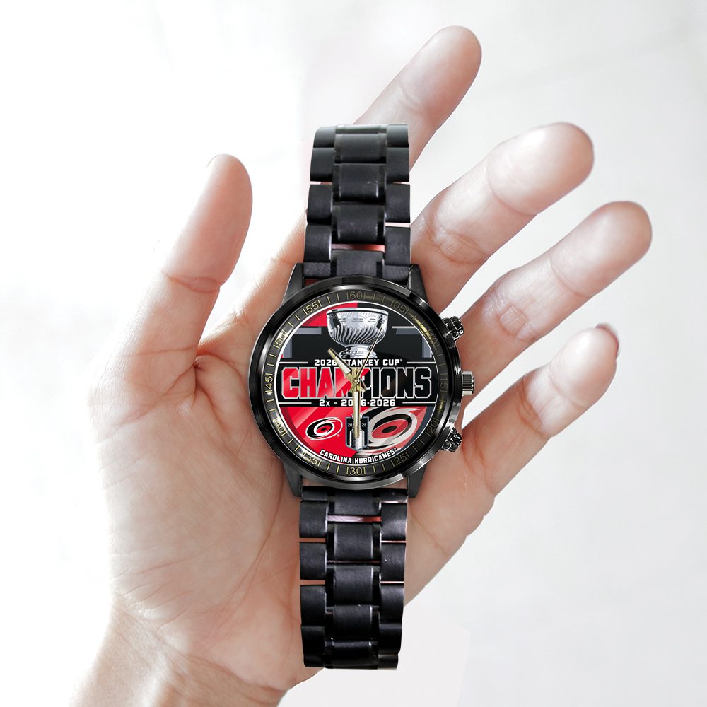 Carolina-Hurricanes-Black-Stainless-Steel-Watch-CHAMP2020830-2
