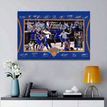 New York Knicks 2026 NBA Finals Champions Rectangle Canvas With Inner Frame CHAMP2020709