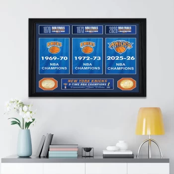 New York Knicks NBA Finals Champions 2026 Rectangle Canvas With Inner Frame CHAMP2020696