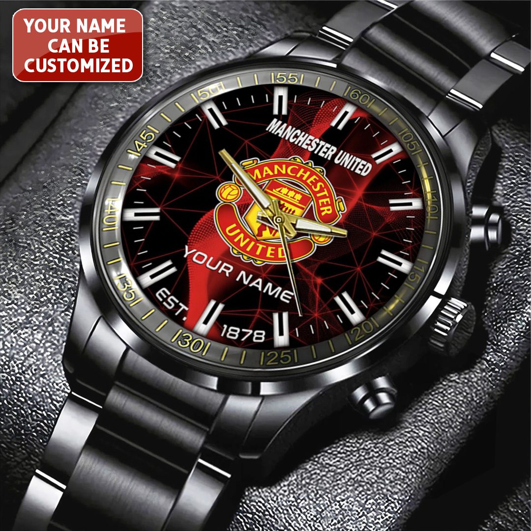 Personalized-Manchester-United-Black-Stainless-Steel-Watch-CHAMP2020834-1