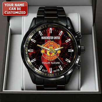Personalized Manchester United Black Stainless Steel Watch CHAMP2020834